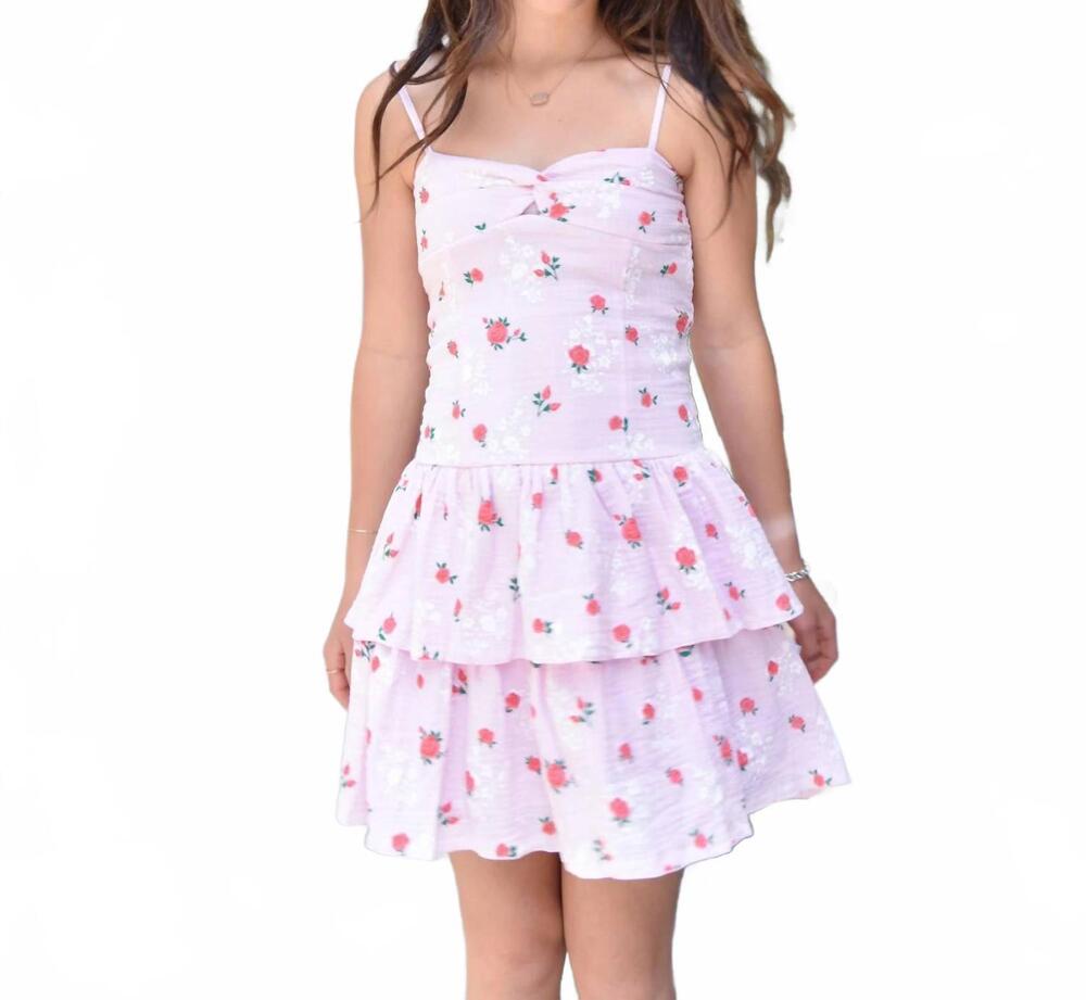 NEW FBZ girls alsina twist knot floral dress in pink